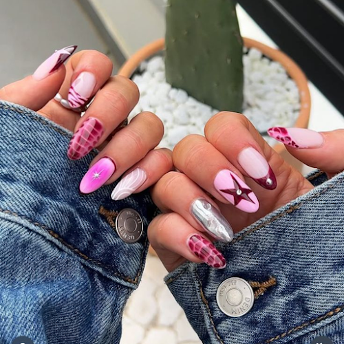 Pink Cactus Nails